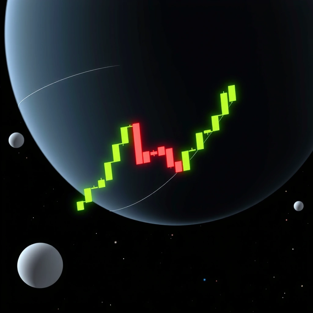Gráficos de trading flotando en el espacio